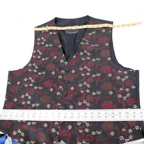 Favourbrook London Vest Mens 46 Silk Embroidered Floral Made in England Gilet - Picture 10 of 14